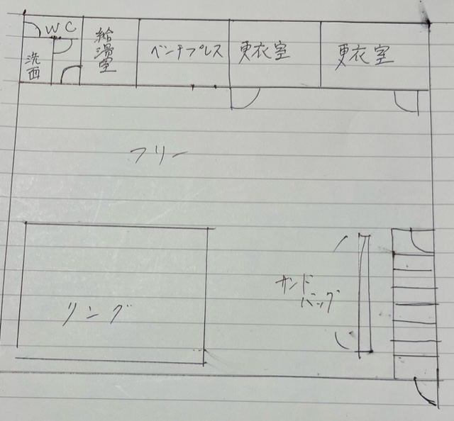 春日部キックボクシングジム間取り図
